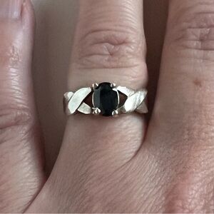 Vintage Silver and Sapphire Ring